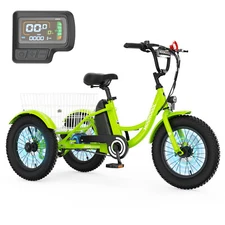 MOONCOOL16in 250W Electric Tricycle for  Kids with 24V 10.4Ah Battery & Basket