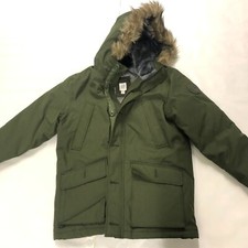 Gap Kids Down Fill Warmest Parka Coat Faux Fur Winter Green Boys Husky XL New