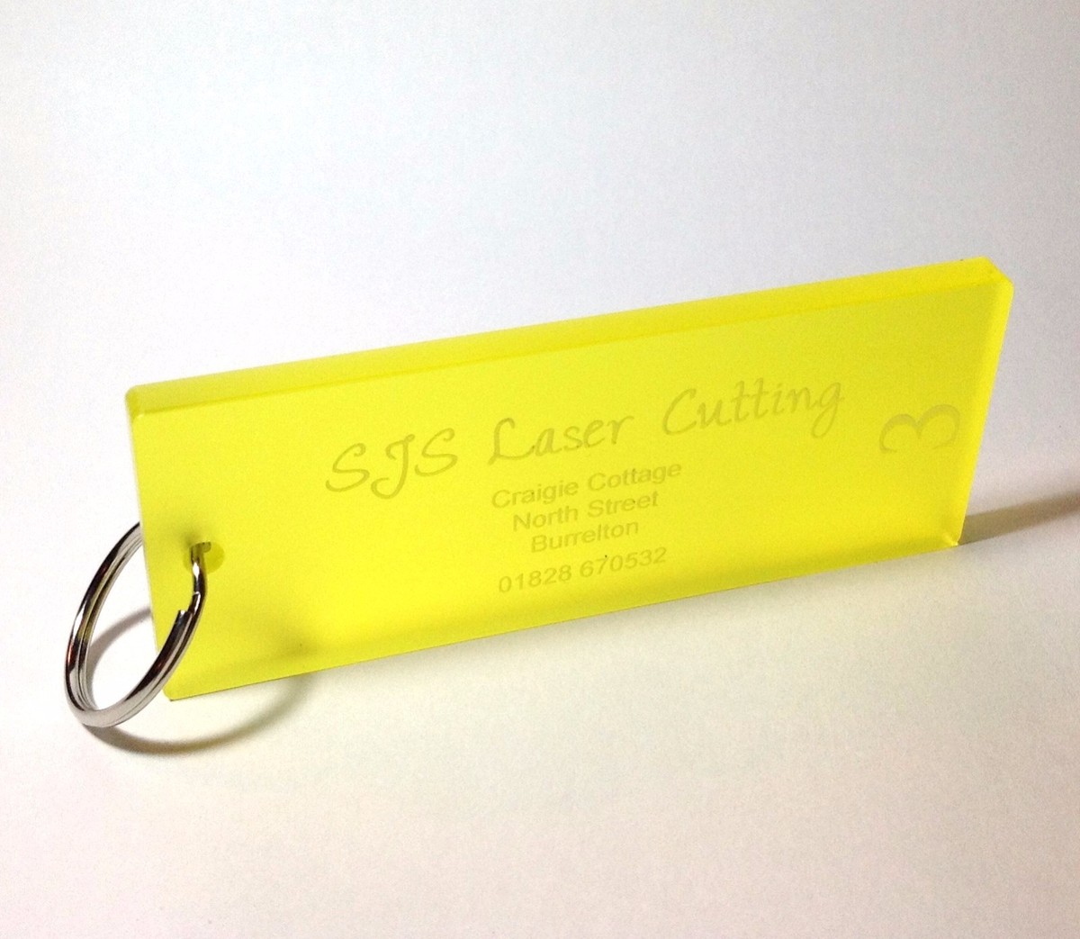 White Frost Acrylic Plastic Hotel Key Fobs Tags Personalised Engraved - Foto 8