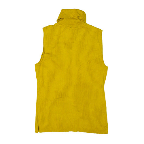 VINCE CAMUTO Vest Yellow Tight Knit Roll Neck Sleeveless Womens S - Picture 3 of 6