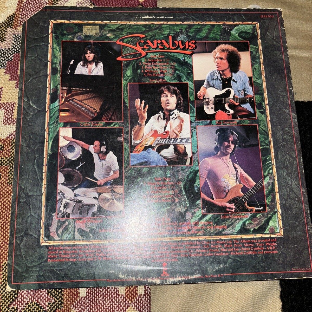 Ian Gillan Band: Scarabus 1978 Island Records Vinyl LP Deep