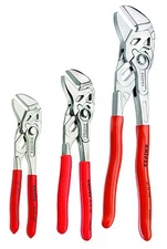 Knipex 3pc Plier Wrench Set 9K 008045 US 6" 7" 10" Adjustable Pliers Spanners