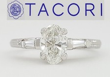 TACORI Crescent Oval Three-Stone Engagement Ring Plat/18k 0.83ct Rtl $6.5k GIA