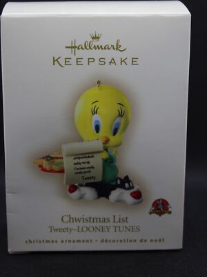 NIB 2007 Hallmark Keepsake Chwistmas List Tweety LOONEY TUNES Christmas Ornament