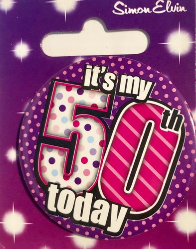 Small metal Birthday badge with safety pin, 50th or 60th Birthday, brand new - Picture 5 of 24