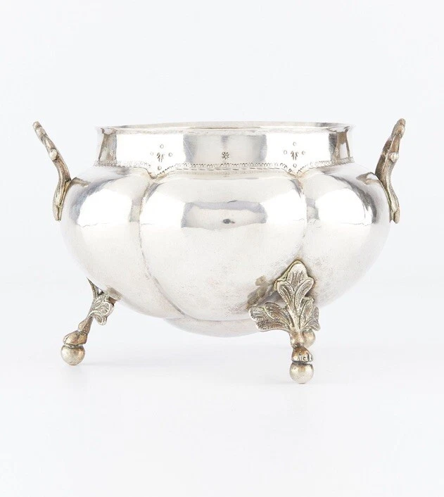 💯18th Century Hand Hammered Spanish Colonial Silver Bowl 3 Feet 2  Handles💯 Foto 2 de 4
