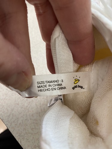 GOLDBUG Infant Baby White Shoes ~ Side Zip, Tie & tongue ~ SZ 3 ~ ABC Shoes - Picture 7 of 11