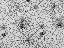 Halloween Gothic Organza Spinnennetz schwarz Halloweenstoff