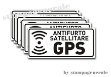 5 ADESIVI ANTIFURTO SATELLITARE SPECCHIATO TRAKER GPS AUTO CAMPER CAMION MINIVAN