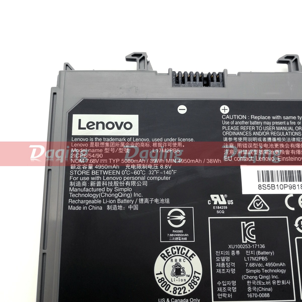 New Original L17M2PB5 L17L2PB5 DVD Ultrabay 39Wh Battery for
