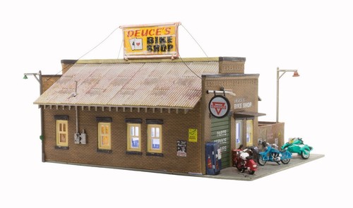 DEUCE'S BIKE SHOP CONSTRUIDO Y LISTO A ESCALA HO POR WOODLAND SCENICS-COMPLETAMENTE CONSTRUIDO - Imagen 2 de 7
