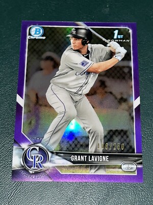 Bowman Draft 2018 Grant Lavigne refractor chrome auto /499 直筆