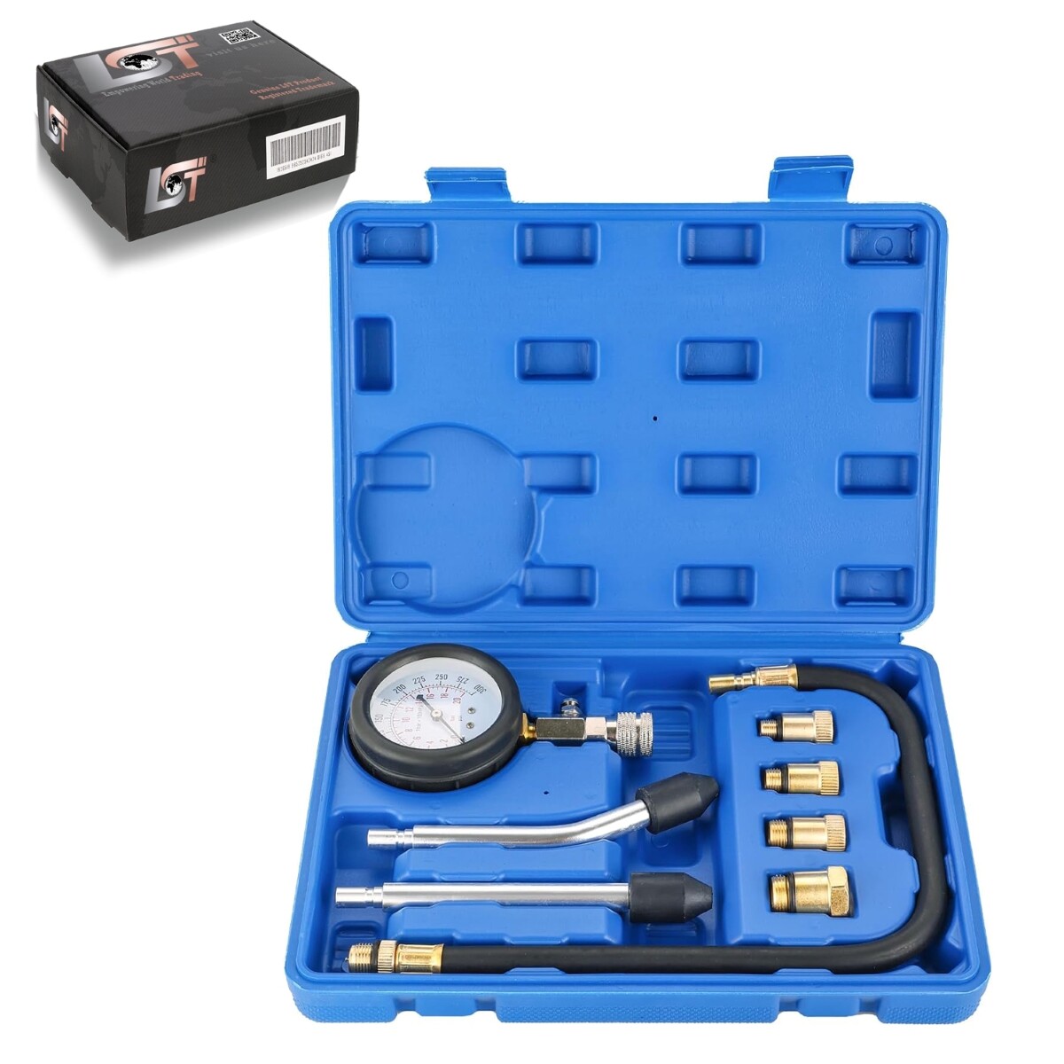 Compression Tester Compression Tester for Petrol Engine Tool 0-20 Bar 9 Pieces