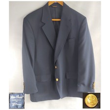 Palm Beach Single Breasted Double Gold Buttons Navy Blue Blazer USA 44W x 31L