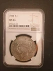 1923 Peace Silver Dollar NGC MS64