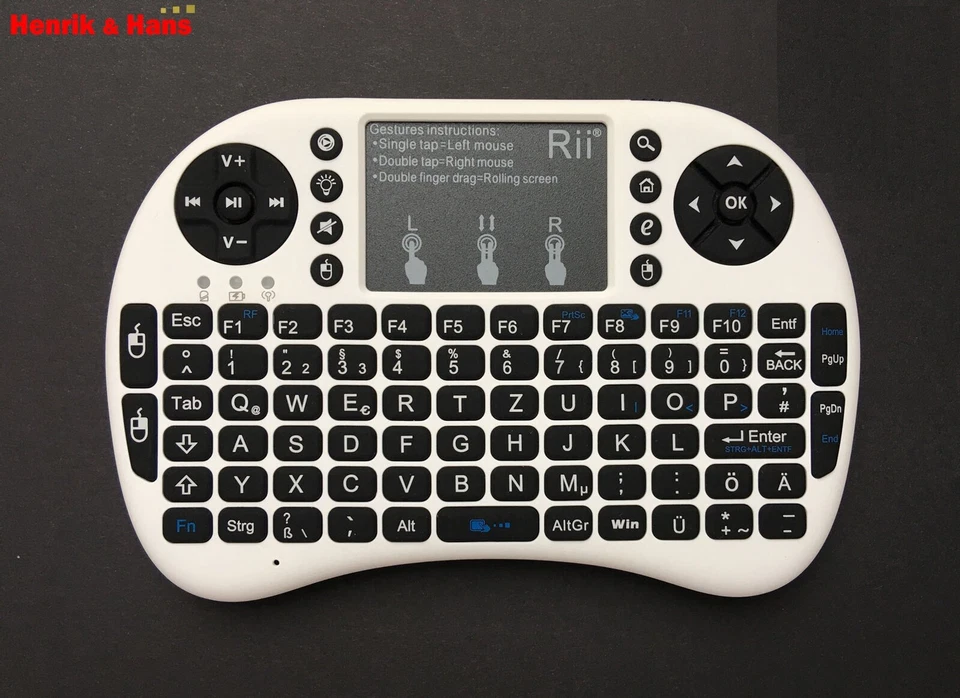 Rii i8+ Funk Kabellos Tastatur Touchpad Wireless Keyboard Mini Backlit Deutsch - Bild 4 von 4