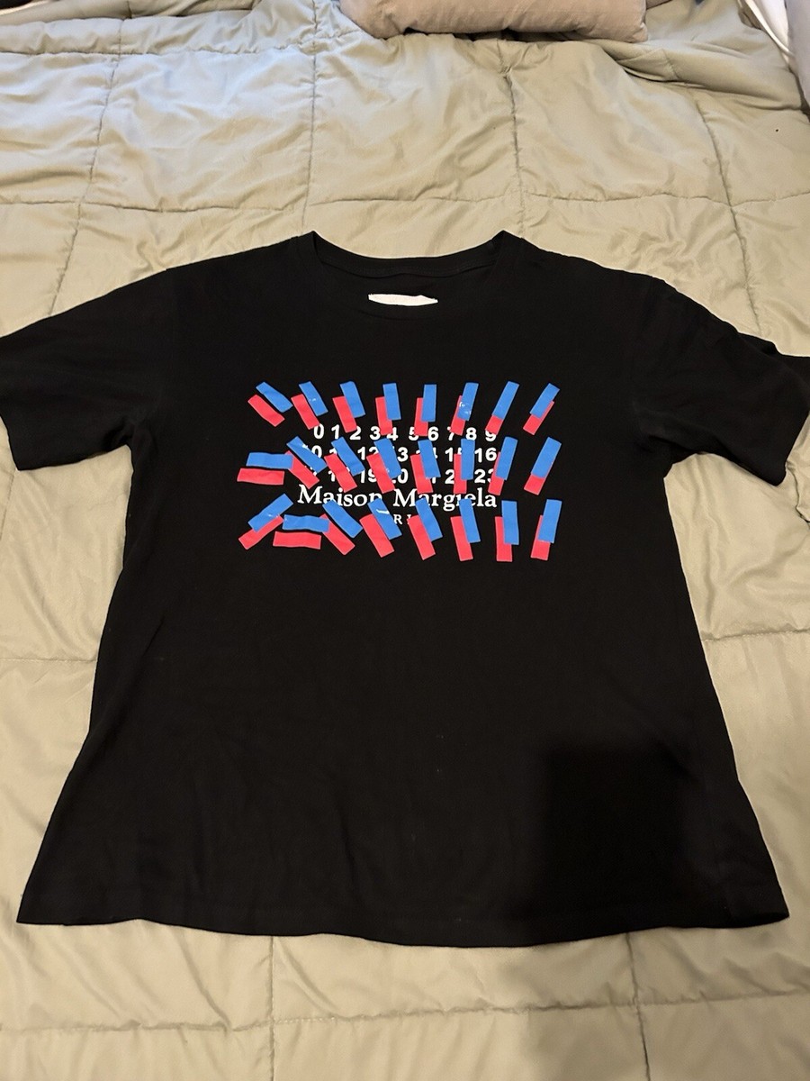 Size 46 / M/L - Maison Margiela MM6 Tape Print Shirt - Black | eBay