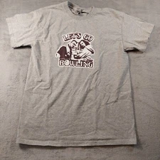 Big Lebowski Shirt Men's Medium Gray Let's Go Bowling Just like your opinion man