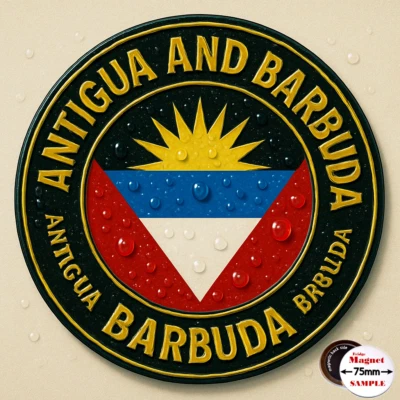 QQLX_UK Antigua and Barbuda - Fridge Magnet made of steel #M3087