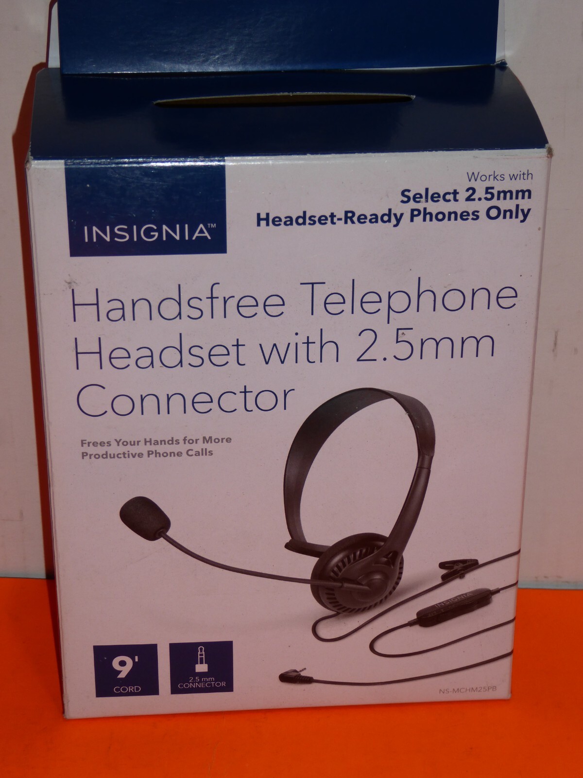 Insignia Landline Phone Headset HANDS FREE 2.5 Connector NSMCHM25PB