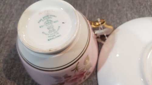 Vintage Floral Pink and gold Crown STAFFORDshire Teacup - Picture 4 of 6