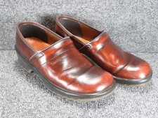 Sanita Women's Brown Leather Clogs Slip On Size 38 US 7.5 Danish Milan Nice