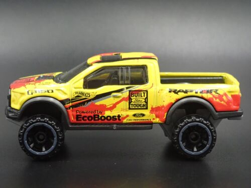 2017 - 2020 Ford F150 Raptor Pick-Up Camion Giallo 1:64 Scala Modellino Auto - Foto 2 di 8