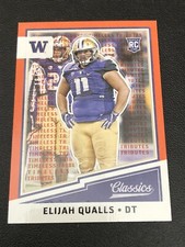 2017 Classic Rookies Timeless Tributes Orange Elijah Qualls #16/25 RC Huskies