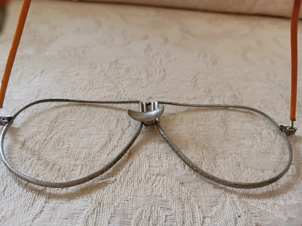 Anteojos Plegables De Colección Aviador Motociclista Cuero Cubiertos Templos Stea Foto 3 de 4