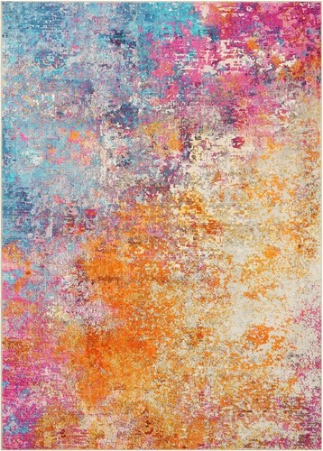Vibrant 5'x7' Modern Abstract Rug - Machine Washable for High Traffic Areas - Picture 10 of 10