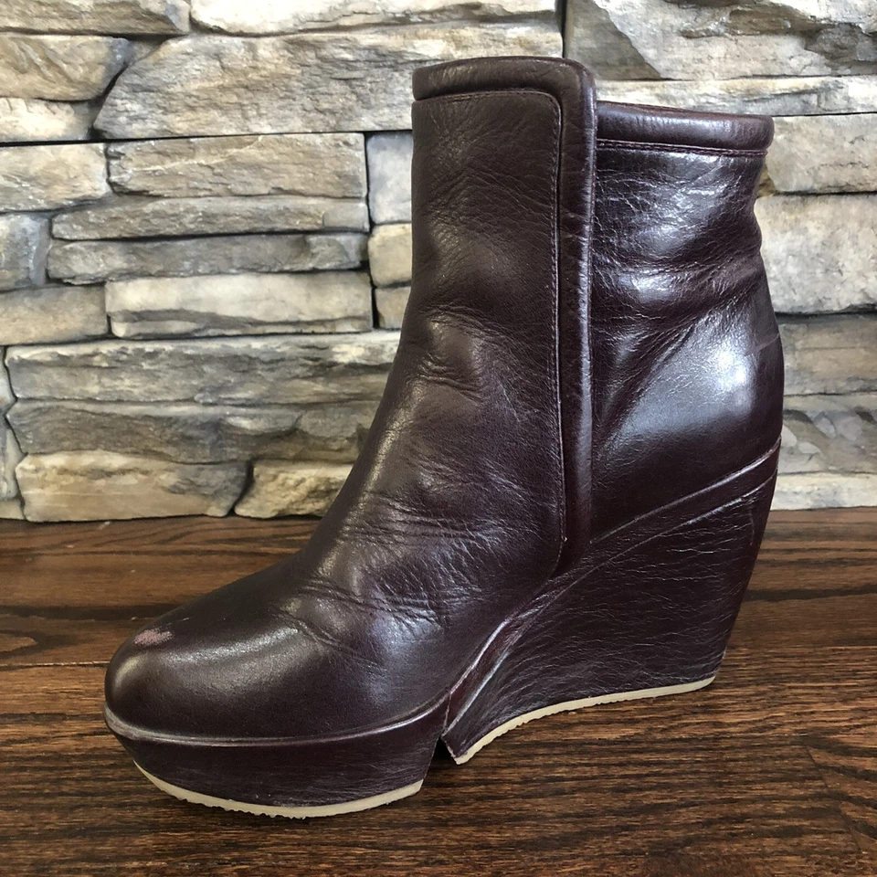 Botines Farylrobin Anthropologie para mujer talla 7,5 plataforma cuña cuero marrón Foto 4 de 4