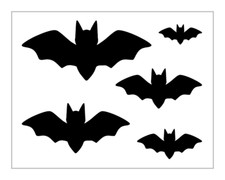 Bats Stencil 5 Sizes Halloween Vampire Design 8" x 10" Reusable Sheet S1200