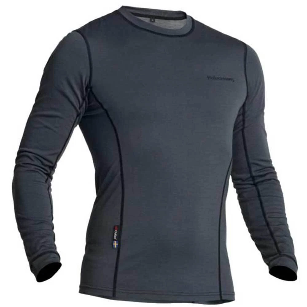 HALVARSSONS GREY COMFORT SWEATER MERINO WOOL & OUTLAST MOTORCYCLE BASE LAYER TOP