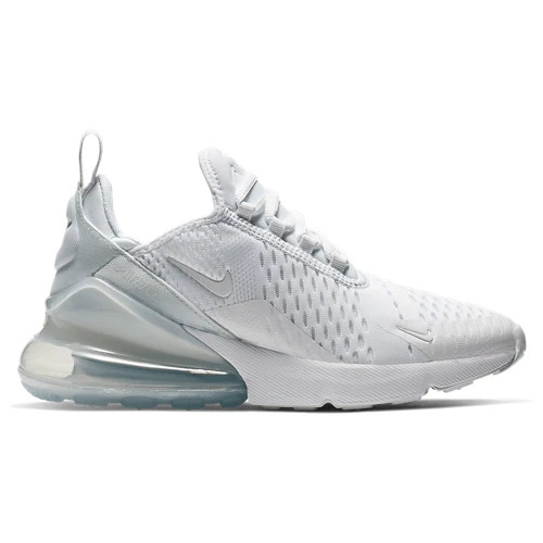 Nike Air Max 270 White Metallic Silver 943345-103 GS Size 4Y