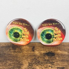 Vintage The People Under The Stairs “They See You” 1991 Pinbacks x 2 Halloween