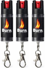 3 Pack Burn Pepper Spray Keychain Self Defense 1/2 oz Police Strength OC Spray