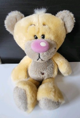 Pimboli Plüschbär Stofftier rosa Nase, ca.25cm, ohne Etikett-vintage 