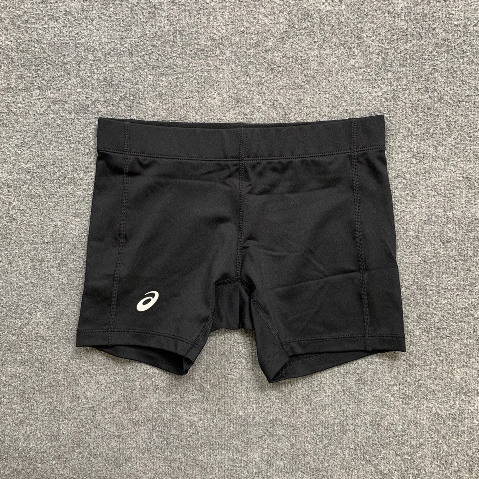 Asics Shorts Womens XS Extra Small Black Stretch Sweat Wicking Fitted Pull On - Image 2 of 4