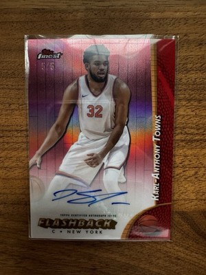 2024-25 Topps Finest Karl-Anthony Towns Flashback Red /5 Auto Knicks