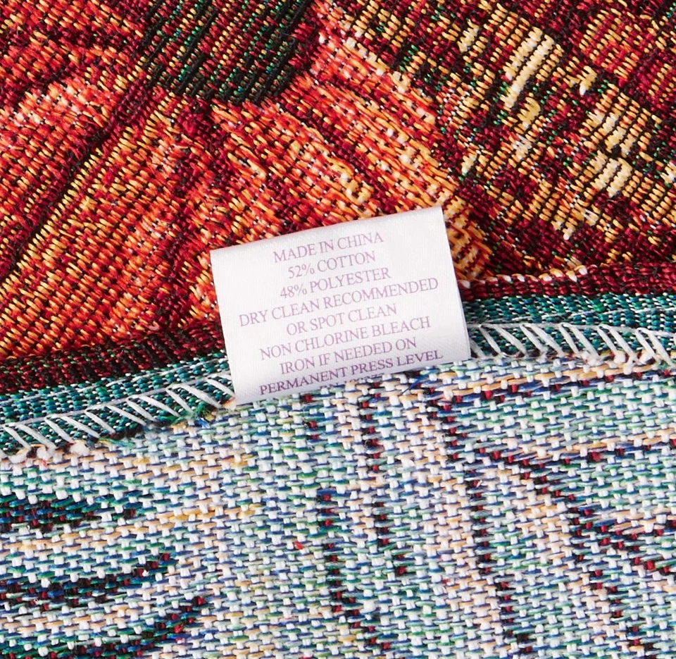 Fall Harvest Thanksgiving Autumn Leaves Sunflowers Fruits Pumpkins Tapestry P... - Image 3 of 3