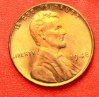 1948-P Lincoln Wheat Cent Penny GEM RED BU From an Original Bank Roll