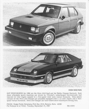 1986 Dodge Glh And Shelby Charger Press Photo 0112