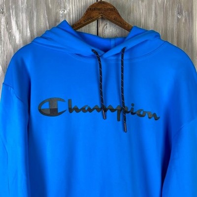 Champion Mens M Balboa Blue Game Day Graphic Hoodie Sweatshirt Fleece NWT $50