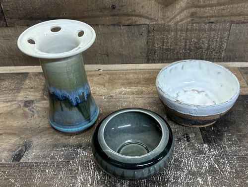 Assortment Of Handmade Pottery Bowls Vase Vessels - Picture 2 of 19