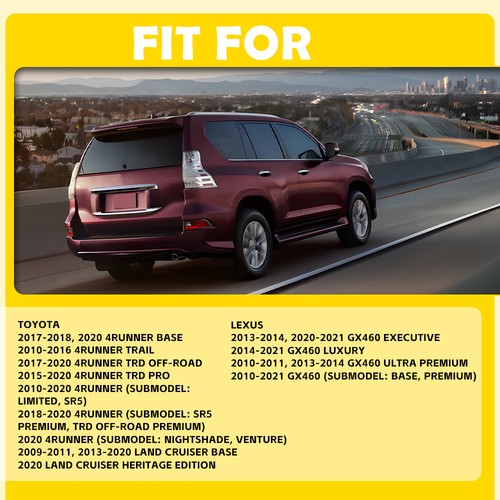 1/2 JUEGO Manija de Puerta Exterior Negra Delantera Trasera Derecha Para Toyota 4Runner Lexus GX460 - Imagen 2 de 18