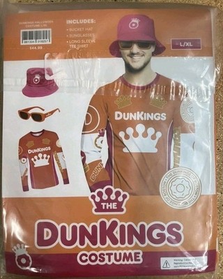 New Limited Edition DUNKINGS HALLOWEEN COSTUME Size L/XL The Dunkings Of Boston