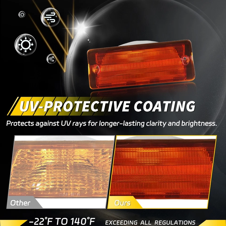 Luces de señal de giro delanteras ámbar para Jeep Cherokee Wagoneer J10 J20 76-83 Foto 2 de 4