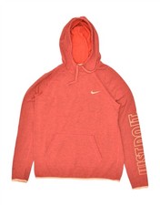 NIKE Womens Dri Fit Graphic Hoodie Jumper UK 14 Medium Red Flecked BP79