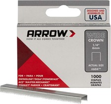 Arrow 604 Wide Crown Swingline Heavy Duty 1/4-Inch Staples, 1,000-Count