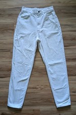 Vtg 90s Lee White Denim Jeans Womens 10 High Waisted Minimalist Classic Mom Pant